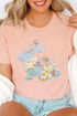 Vibrant Patchwork Bunny Motif Printed Graphic Tee