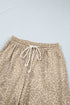 Leopard Star Print Long Sleeve Loose Two Piece Pant Set