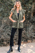 Casual Ruffled Patchwork Solid Cotton Denim Vest