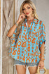 Abstract Ikat Print Short Sleeve Button Down Shirt