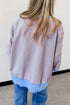 Scalloped Trim Stripe Print Loose Silhouette Top