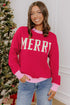 Drop Shoulder Round Neck Letter Print Sweater
