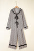 Leopard Print Bow Knot Patchwork Long Sleeve Lounge Set