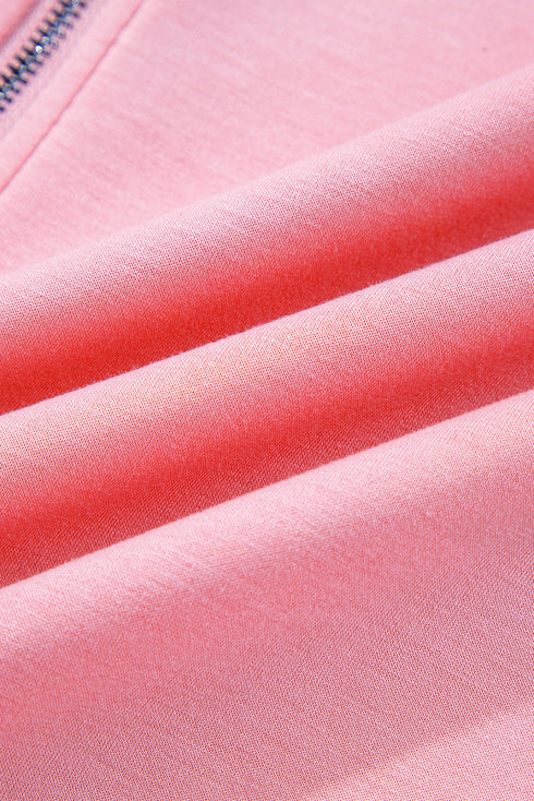 Sporty Half Zip Pullover Mini Skort Two Piece Dress