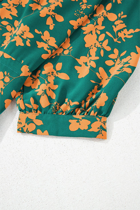 Drawstring Tunic Flowy Short Floral Dresses