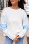 Eclectic Floral Stripe Mixed Pattern Seam Detail Top