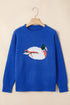Polyester Polyamide Drop Shoulder Long Sleeve Sweater