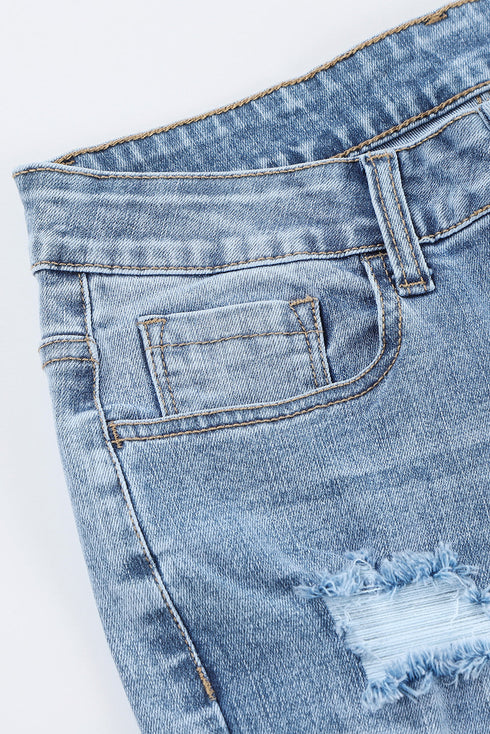 Distressed High Waisted Denim Southern Belle Flare Jeans