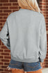Sequined Pumpkin Graphic Mock Neck Baggy Pullover Sweatshirt