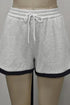 Polka Dot Patchwork Mock Neck Pullover Short Set