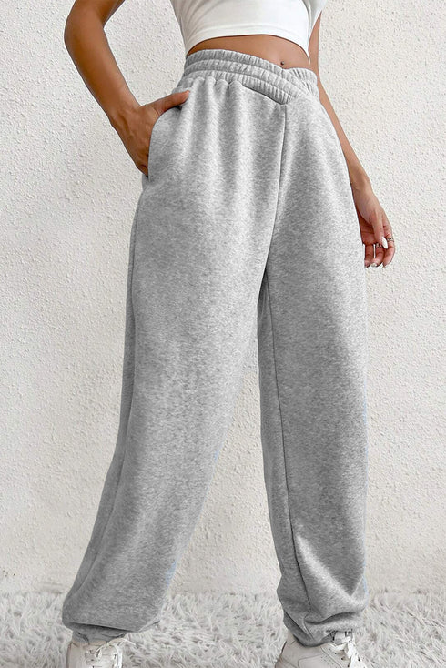 Cotton Polyester Blend Crisscross Elastic Waist Pants