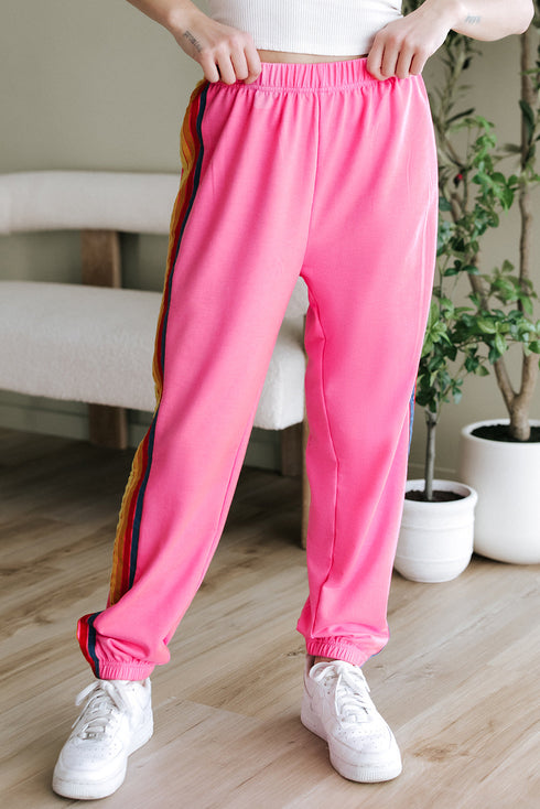 Casual Comfort Applique Detail High Waist Sweatpants