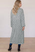 Striped Puff Sleeve Open Front Oversized Longline Cardigan