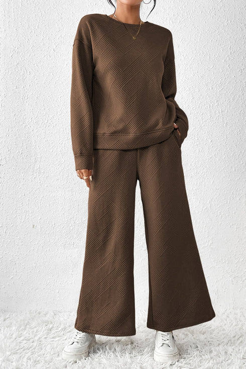 Ultra Loose Textured Slouchy Matching Pant Set
