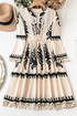 Abstract Print Fringe Tassel Bohemian Western Mini Dress