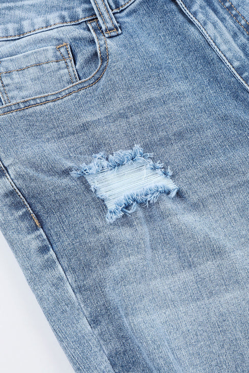 Distressed High Waisted Denim Southern Belle Flare Jeans