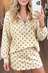 Polka Dot Hooded Long Sleeve Top Skort Dress Set
