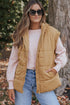 Pure Polyester Oversized Stand Collar Zip Vest