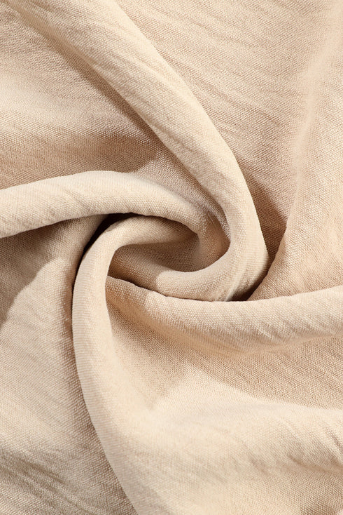 Solid Short Bubble Sleeve Smocked Wide Leg Jumpsuit