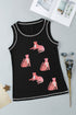 Contrast Stitch Animal Graphic Sleeveless Tank Top