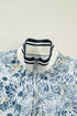Patchwork Collar Striped Webbing Short Sleeve Floral Dress