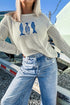 Pure Acrylic Open Knit Fish Embroidered Sweater