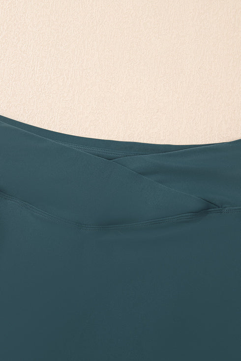 High Waisted Tulip Hem Side Pocket Active Skort