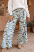 Camo Wide Leg Tie Elastic Waist Pants