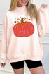 Blessed Pumpkin Gratitude Graphic Mock Neck Pullover Sweatshirt