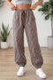 Leopard Print Elastic Waist Ankle Length Pants