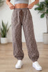 Leopard Print Elastic Waist Ankle Length Pants