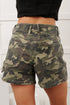 Western All Over Print Camouflage High Rise Denim Shorts