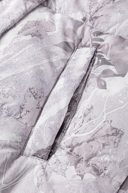 Camouflage Leaf Print Quilted Puffer Layering Vest