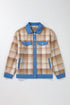 Casual Plaid Patchwork Flap Detail Button Up Shacket