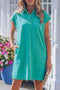 Solid Relaxed Fit H Line Polo T Shirt Dress