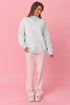 High Neck Ribbed Cuff And Hem Sweatshirt