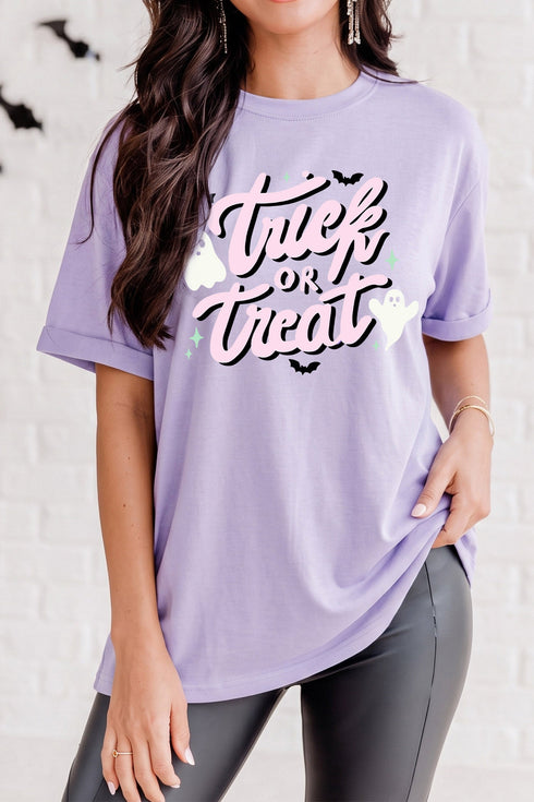 Polyester Cotton Slogan Graphic Round Neck Tee