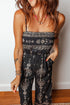 Bohemian Ethnic Print Spaghetti Strap Wide Leg Jumpsuit
