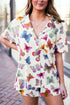 Casual Butterfly Pattern Short Sleeve Pajama Set Sleepwear