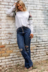 Exclusive Distressed Stretch Denim Flare Jeans