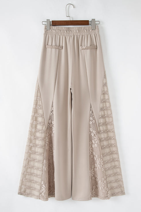 Bohemian Sheer Lace Patchwork Wide Leg Pants