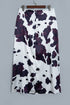Abstract Print Metal Zip Waist Satin Western Maxi Skirt