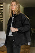 Rhombus Stitched Pattern Button Pocketed Denim Jacket