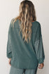 Raw Seam Patchwork Long Sleeve Top Pocket Two Piece Pant Set