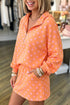 Polka Dot Hooded Long Sleeve Top Skort Dress Set