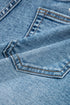 Western Embroidered Studded Stretch Cotton Denim Shorts