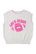 Rugby Pattern Textured Knit Casual Shift Sweater Vest