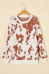Abstract Print Drop Shoulder Long Sleeve Round Neck Sweater