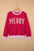 Drop Shoulder Round Neck Letter Print Sweater