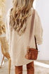 Long Sleeve Cable Knit Crew Neck Sweater Dress
